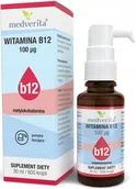 Witaminy i minerały - Medverita, Witamina B12 Metylokobalamina 100ug, 30ml - miniaturka - grafika 1