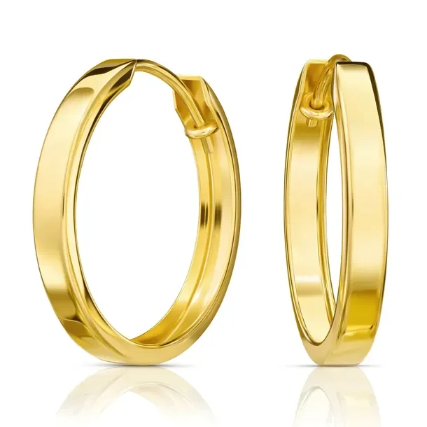 Złote Kolczyki Koła 585 22mm Kółka 14k Rynna