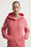 Bluzy damskie - Superdry bluza damska kolor różowy z kapturem gładka - miniaturka - grafika 1