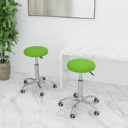 Krzesła - vidaXL Lumarko Obrotowe krzesła biurowe, 2 szt., zielone, sztuczna skóra 333170 - miniaturka - grafika 1