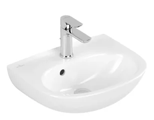 Villeroy & Boch O.novo Umywalka wisząca 45x36 cm z otworem na baterię z przelewem biały Weiss Alpin z powłoką CeramicPlus 434045R1 - Umywalki - miniaturka - grafika 1