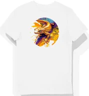 Koszulki męskie - Koszulka męska biała z motywem brązowego gekona na skale M - miniaturka - grafika 1