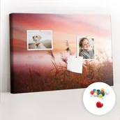 Tablice i flipcharty - Szkolna Tablica korkowa 60x40 cm, Kolorowe Pinezki, wzór Mglisty poranek - miniaturka - grafika 1