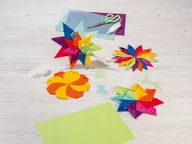 Przybory szkolne - Crelando Zestaw kreatywny kolorowe papiery szablony ozdoby DIY - miniaturka - grafika 1