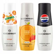 Syropy i koncentraty owocowe - Syropy SodaStream do saturatora Mirinda Zero + Pomarańcza Mango + Pepsi Zero Bez Cukru 3x 440 ml - miniaturka - grafika 1