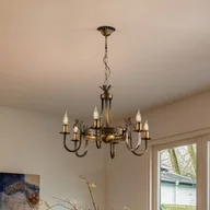 Lampy sufitowe - Żyrandol Castle Jupiter, możliwość ściemniania, brązowy / mosiężny, salon / jadalnia, metal, antyczny - miniaturka - grafika 1