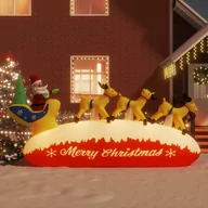 Ozdoby bożonarodzeniowe - vidaXL Dmuchana ozdoba świąteczna – Mikołaj i renifery z LED, 145 cm - miniaturka - grafika 1