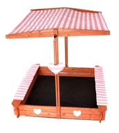 Place zabaw - Różowa piaskownica z daszkiem i ławeczkami C2-K62 - miniaturka - grafika 1