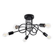 Lampy sufitowe - Żyrandol LOOP 5 czarny SOLLUX LIGHTING - miniaturka - grafika 1