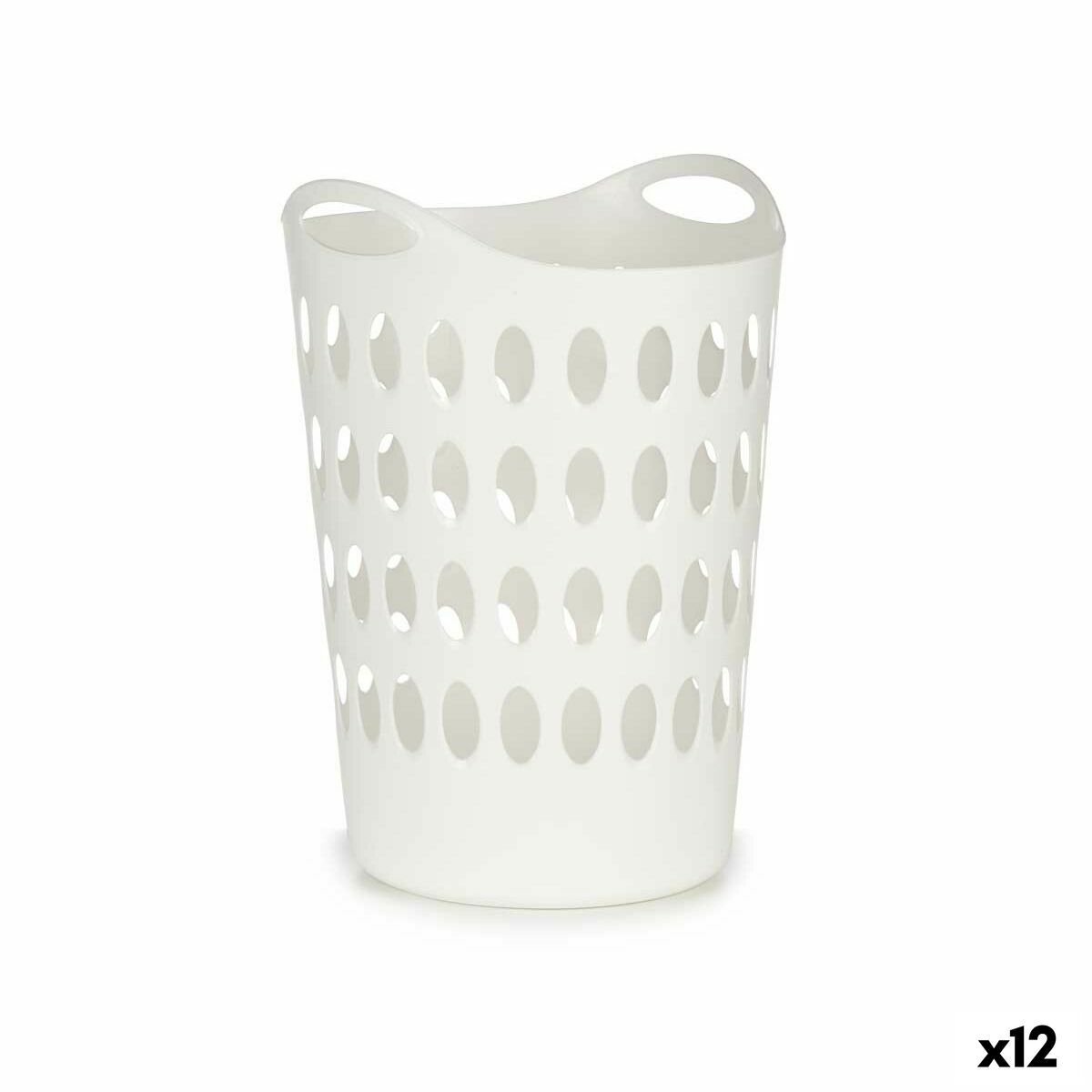 Kosz na pranie biały plastikowy 50 L 44 x 56 x 41 cm (12 sztuk)