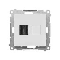 Gniazdka elektryczne - Kontakt Simon Gniazdo HDMI Simon 55 - jasnoszary mat - miniaturka - grafika 1