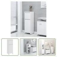 Szafki łazienkowe - The Living Store Szafka łazienkowa biała 30x30x95 cm Materiał drewnopochodny - miniaturka - grafika 1