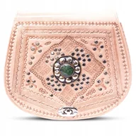 Torebki damskie - Torebka Damska Listonoszka Na Ramię Skórzana Orientalna Etniczna Z Maroko - miniaturka - grafika 1