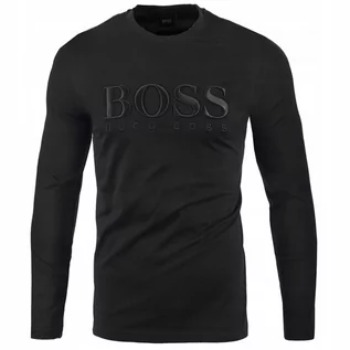 Koszulki męskie - Hugo Boss Longsleeve T-shirt Haftowane Czarne Logo /s - grafika 1