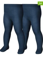 Rajstopy dziecięce - Playshoes Rajstopy termiczne (2 pary) w kolorze granatowym - miniaturka - grafika 1