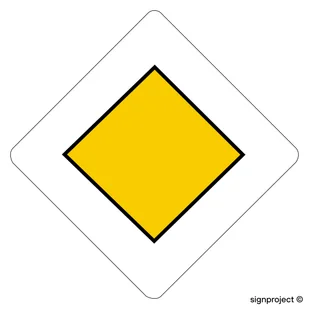 SA055 DROGA Z PIERWSZEŃSTWEM PRZEJAZDU, PN - PŁYTA PCV 1MM; (300X300MM) - Systemy ekspozycyjne i znaki informacyjne - miniaturka - grafika 1