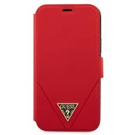 Etui i futerały do telefonów - Etui GUESS Saffiano do iPhone 12 Pro Max Czerwony - miniaturka - grafika 1
