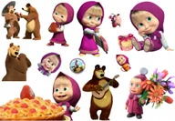 Zabawki kreatywne - TATUAŻE ZMYWALNE DLA DZIECI MASZA I NIEDŹWIEDŹ SMOKA DUŻO WZORÓW - miniaturka - grafika 1