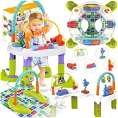 Zabawki interaktywne dla dzieci - Centrum Zabaw 4W1 Dla Niemowląt Dzieci Stolik Edukacyjny Chodzik Mata 0+ - miniaturka - grafika 1