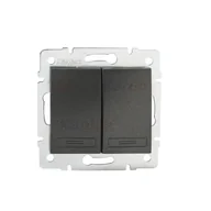 Wyłączniki światła i elektryczne - Kanlux Łącznik dwugrupowy świecznikowy DOMO 01-1010-241 gr 24889 - miniaturka - grafika 1