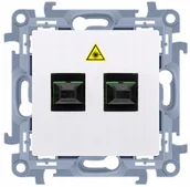 Gniazdka elektryczne - Kontakt Simon Simon 10 Gniazdo Światłowodowe Podwójne - miniaturka - grafika 1