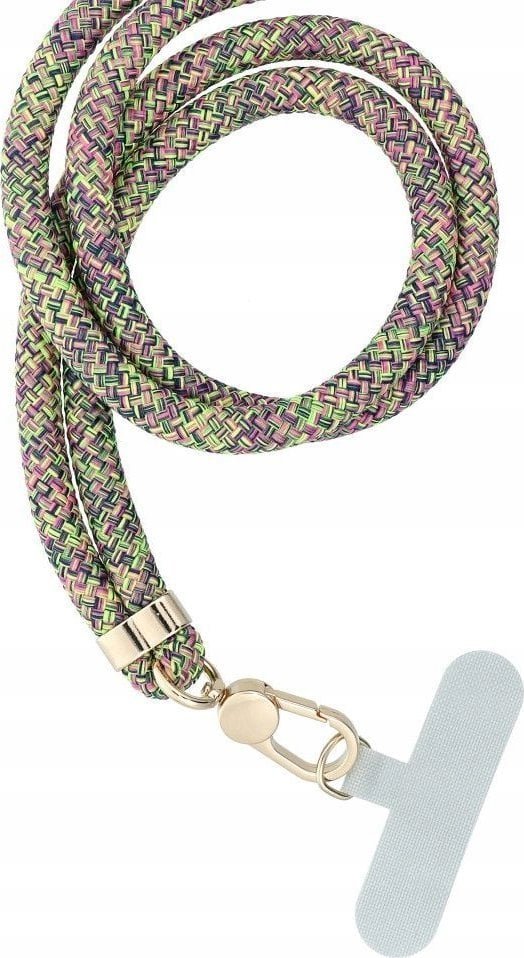 OEM Zawieszka SWING 8mm do telefonu z regulacją długości / długość sznura 165cm max 82,5cm w pętli / na ramię lub szyję - szaro zielono różowy