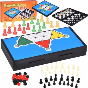 Jokomisiada Zestaw gier 3w1 szachy warcaby chińczyk MAGNETYCZNE strategiczna GR0676 - Gry planszowe - miniaturka - grafika 1