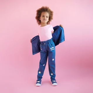 Spodnie i spodenki dla dziewczynek - Sinsay - Jeansy paperbag Hello Kitty - Niebieski - grafika 1
