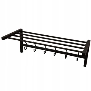 Wieszak Na Ubrania Ścienny Wiszący Do Przedpokoju Loft 60cm Czarny+ Kołki - Wieszaki i stojaki - miniaturka - grafika 1