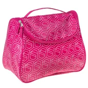 Kosmetyczki, organizery i kuferki - INTER-VION Geometric kuferek z klapą Magenta XL - miniaturka - grafika 1