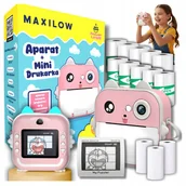 Aparaty natychmiastowe - Aparat natychmiastowy Maxilow Drukuś 2.0 Różowy + 13 rolek - miniaturka - grafika 1