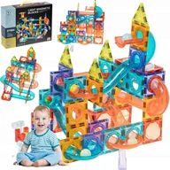 Klocki - KLOCKI MAGNETYCZNE Konstrukcyjne ŚWIECĄCY TOR magnetyczny kulodrom 110el - miniaturka - grafika 1