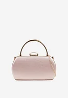 Torebki damskie - Szampańska Metaliczna Torebka Kopertówka z Rączką i Łańcuszkiem Pastalia - miniaturka - grafika 1