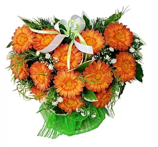 STROIK NA POMNIK KOMPOZYCJA KWIATOWA NA GRÓB SERCE - Sztuczne kwiaty - miniaturka - grafika 1