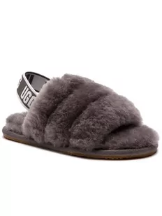 UGG Kapcie T Fluff Yeah Slide 1098579T Szary - Buty dla dziewczynek - miniaturka - grafika 1