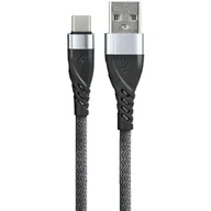 Listwy zasilające - Kabel USB - USB-C EVERACTIVE 1m 3A pleciony szary (CBB-1CG) - miniaturka - grafika 1