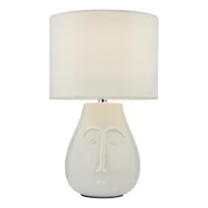 Lampy stojące - Lampa stołowa Boris Table Lamp White Ceramic With Shade - miniaturka - grafika 1