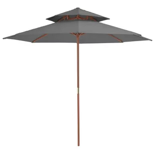 vidaXL Parasol ogrodowy z podwójnym daszkiem, 270 cm, antracytowy - Parasole ogrodowe - miniaturka - grafika 1