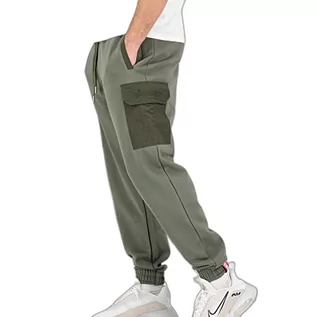 Spodenki męskie - ALPHA INDUSTRIES Męskie spodnie dresowe z nylonu Cargo Jogger, 142-ciemnooliwkowy, L - grafika 1