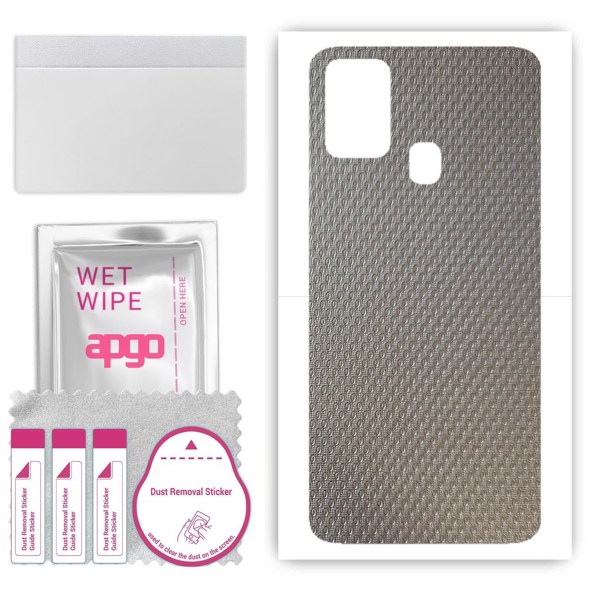 Folia naklejka skórka strukturalna na TYŁ do Samsung Galaxy M21s - Aluminium krople - apgo SKINS