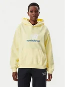 Bluzy damskie - New Balance Bluza WT51501 Żółty Oversize - miniaturka - grafika 1