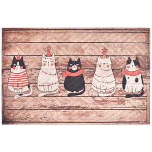 Wycieraczka materiałowa Świąteczne kotki 40 x 60 cm - Wycieraczki - miniaturka - grafika 1