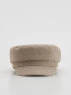 Czapki damskie - Reserved - Kaszkiet z dodatkiem wiskozy - brązowy - miniaturka - grafika 1