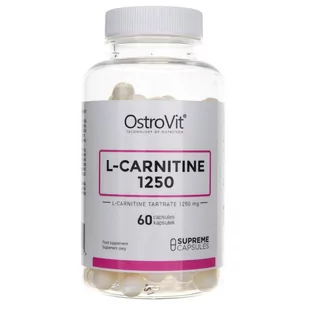 OstroVit Supreme Capsules L-Carnitine 1250 60 caps - Spalacze tłuszczu - miniaturka - grafika 1