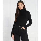 Swetry damskie - Calvin Klein Wełniany golf EXTRA FINE ROLL-NK | Regular Fit - miniaturka - grafika 1