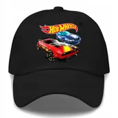 Czapki i chusty sportowe męskie - Czapka z Daszkiem SAMOCHODY HOTWHEELS Dla Fana Na Prezent Wzory Czarna - miniaturka - grafika 1