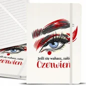 Notesy i bloczki - Notes A5 Biały Makijażystki ZAŁÓŻ CZERWIEŃ Wzory - miniaturka - grafika 1