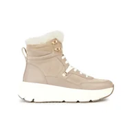 Kozaki damskie - Damskie Buty zimowe GEOX D DIAMANTA D36UFD-02285-C5004 – Beżowy - miniaturka - grafika 1