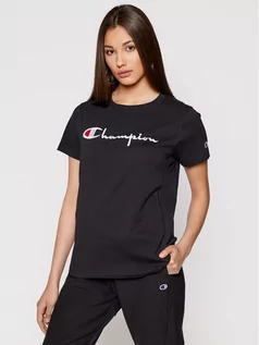 Koszulki i topy damskie - Champion T-Shirt Script Logo 110992 Czarny Heritage Fit - grafika 1
