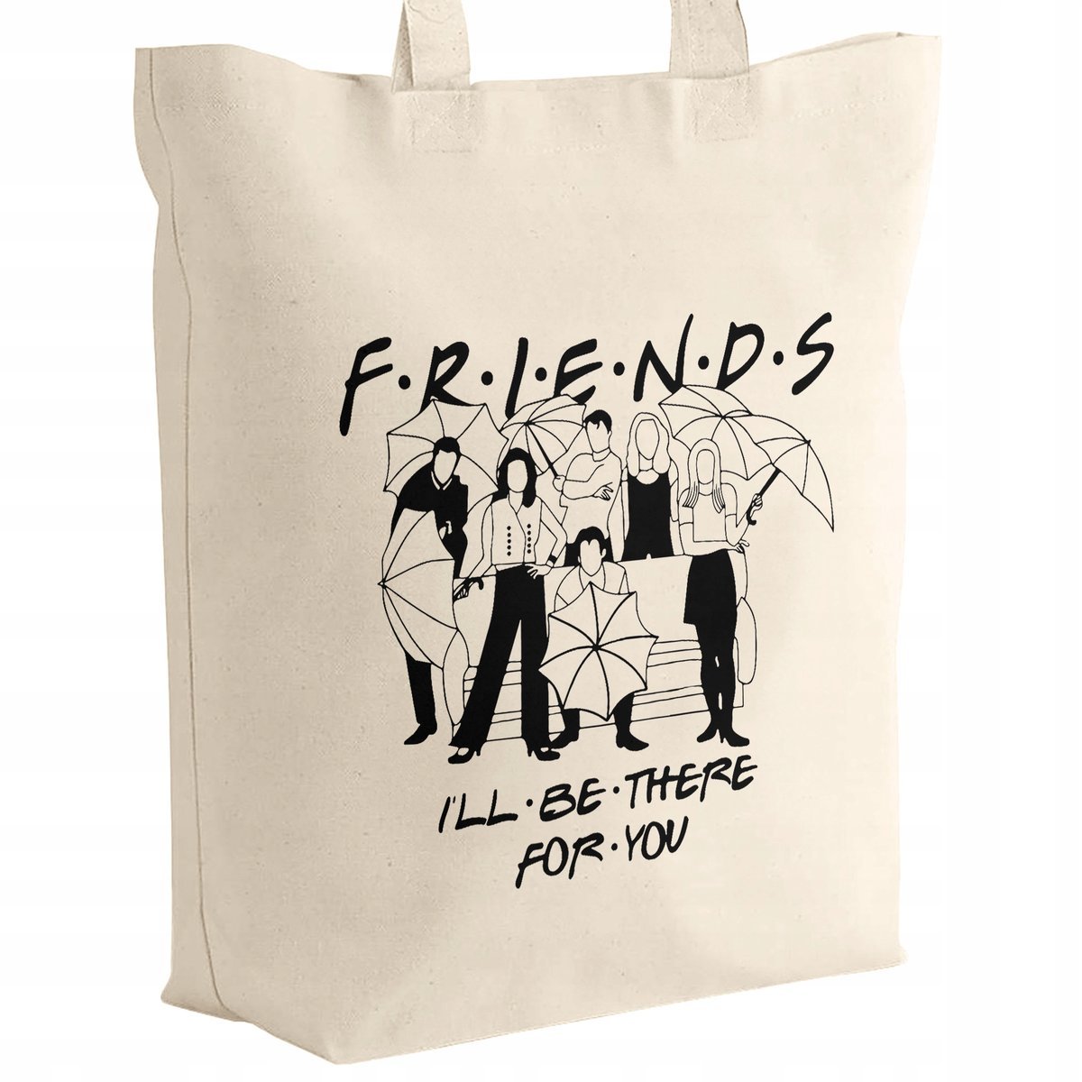 Torba bawełniana z dnem na zakupy 42x38x10 Friends Przyjaciele Dla Fanów